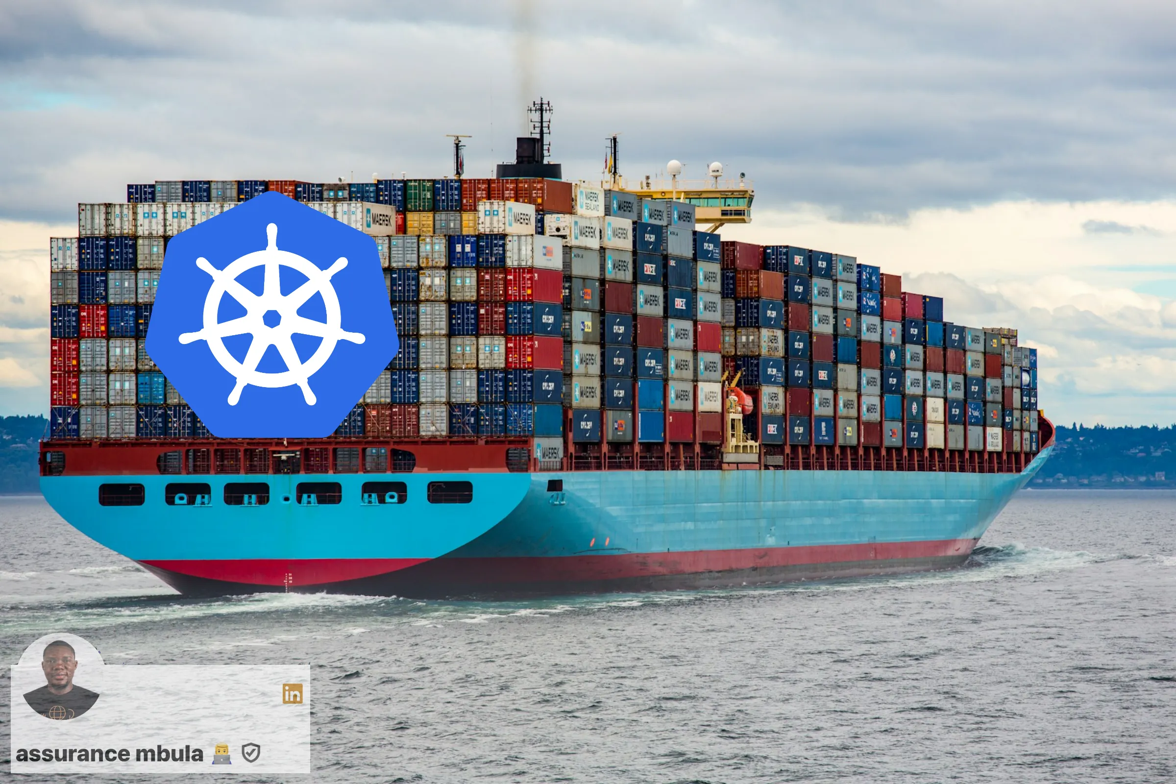 Kubernetes-Native Framework Guide: container ship with Kubernetes helm logo
